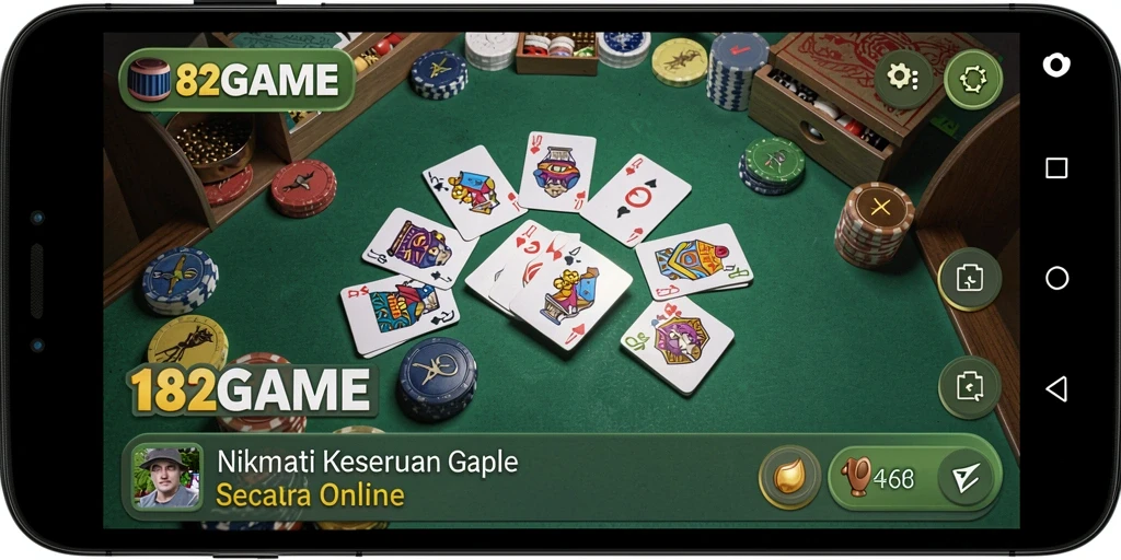 Tampilan gameplay Gaple yang menarik di 182GAME.
