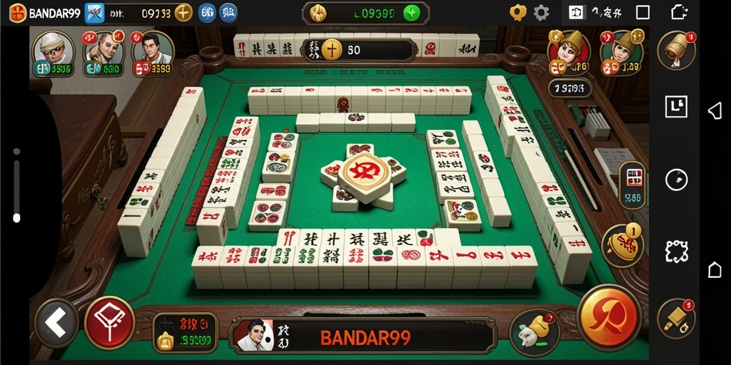 Screenshot utama menampilkan gameplay Mahjong yang seru di BANDAR99.