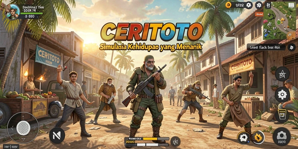 Tampilan gameplay menarik dengan karakter interaktif dalam CERITOTO.