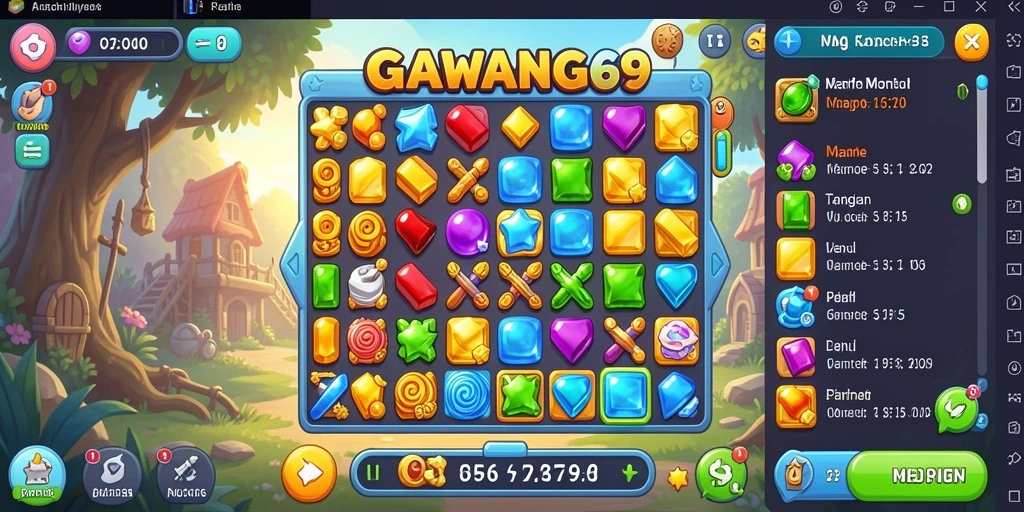 Gameplay seru dari GAWANG69 dengan grafik warna-warni.