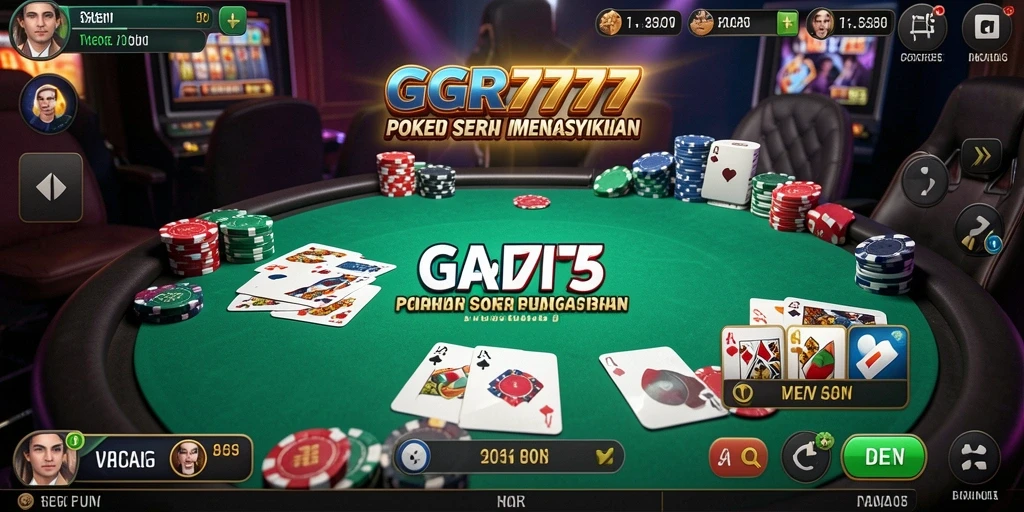Screenshot gameplay GGR7777 menampilkan aksi poker yang mendebarkan.