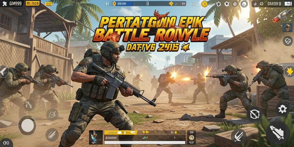Screenshot menampilkan aksi mendebarkan dalam pertempuran Battle Royale.