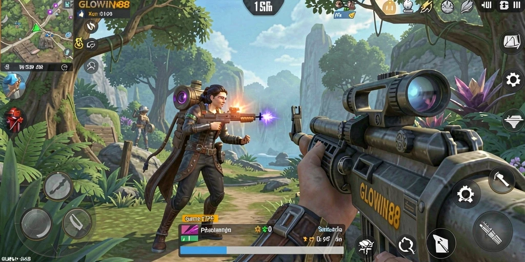 Tampilan gameplay mendebarkan GLOWIN88 saat beraksi.