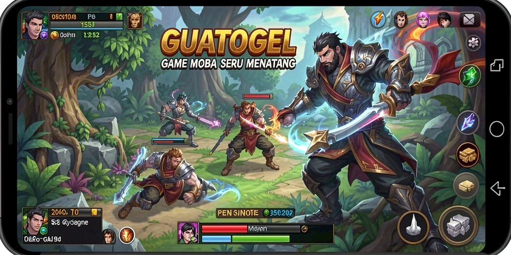 Screenshot gameplay GUATOGEL yang menunjukkan aksi seru di arena.