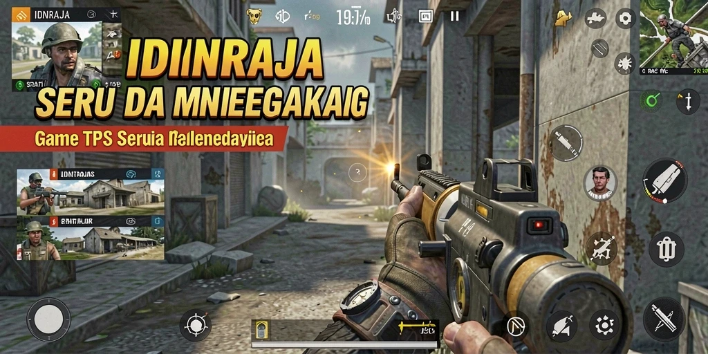 Screenshot utama IDNRAJA menampilkan aksi tembak-menembak yang mendebarkan.
