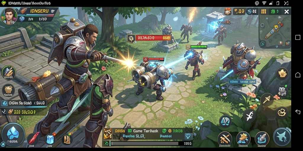 Screenshot menunjukkan gameplay mendebarkan IDNSERU di lapangan perang.