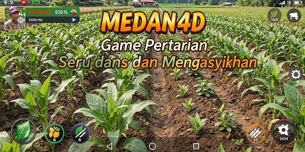 Screenshot gameplay menunjukkan aktivitas bertani yang seru di MEDAN4D.