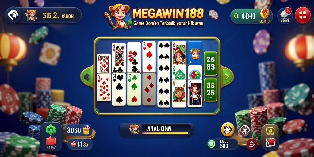 Screenshot gameplay MEGAWIN188 menampilkan aksi domino yang seru.