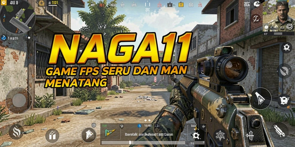 Tampilan gameplay menegangkan dan menantang dari NAGA11 dengan aksi FPS.