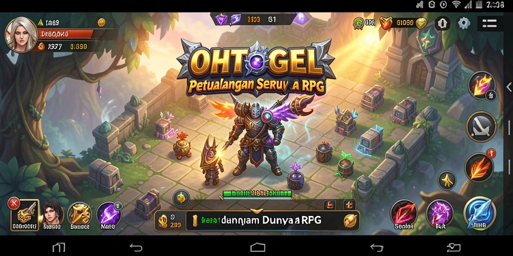 Tampilan layar gameplay <strong>OHTOGEL</strong> menunjukkan aksi seru dan karakter yang mengesankan.