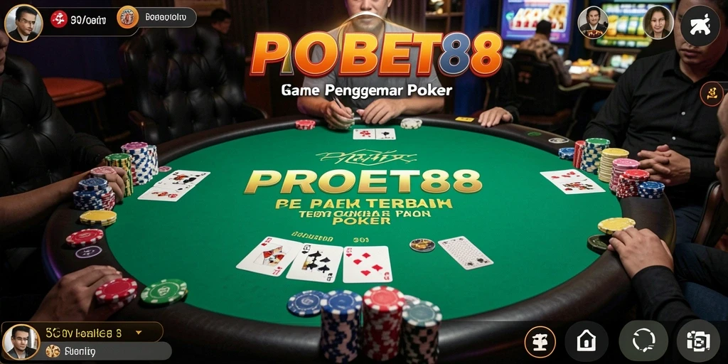 Tangkapan layar PROBET88 menampilkan pengalaman bermain poker yang mendebarkan.