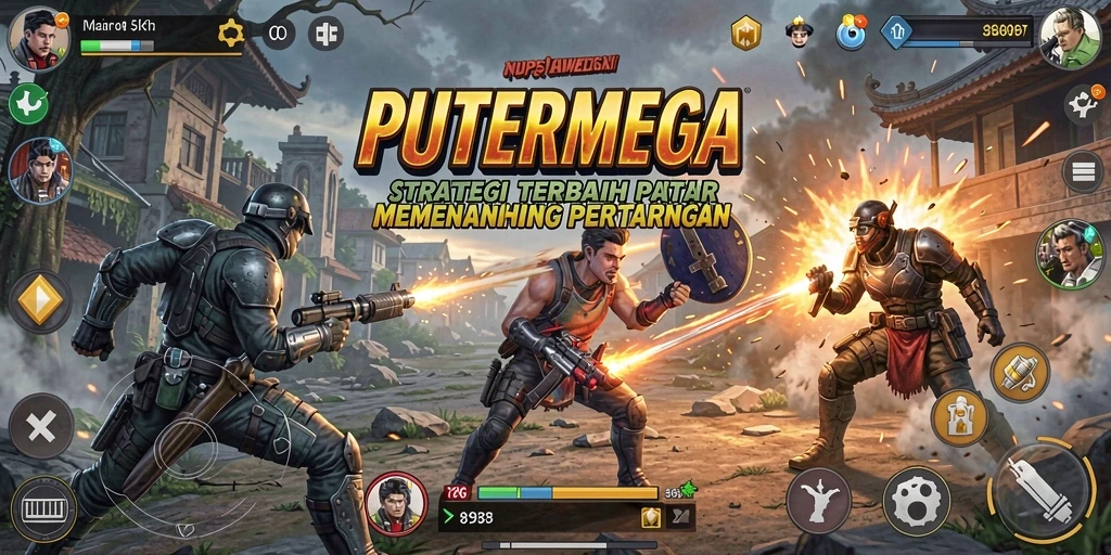 Tangkapan layar utama PUTERMEGA yang menunjukkan aksi strategis dalam permainan.