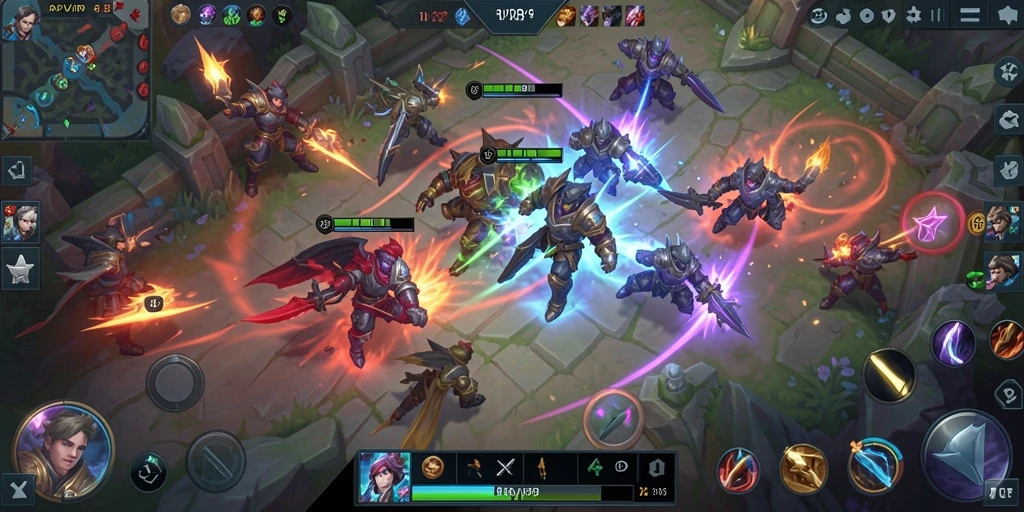 Screenshot gameplay RPVIP6 yang menunjukkan pertarungan intens antar tim.