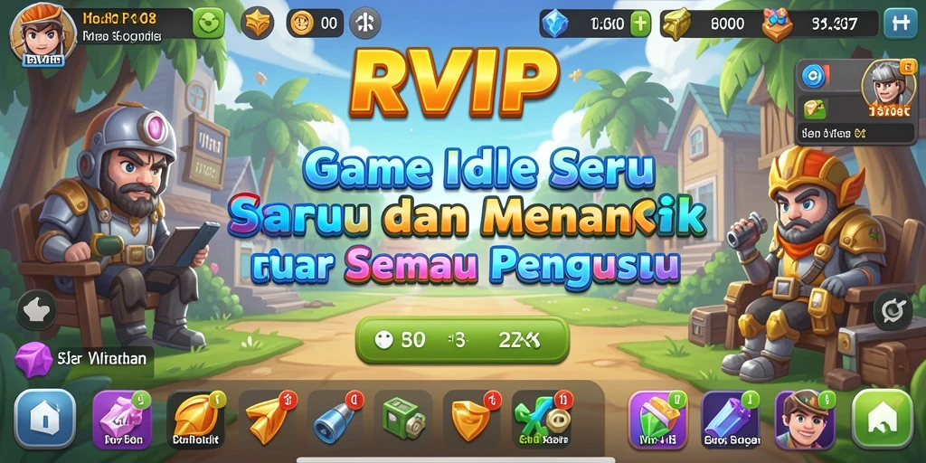 Tampilan gameplay Idle yang menarik dan penuh warna dari RVIP.
