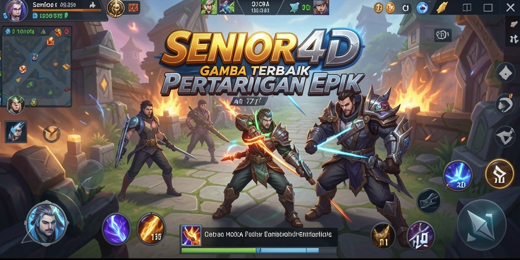 Gameplay MOBA yang seru dan mendebarkan di SENIOR4D.