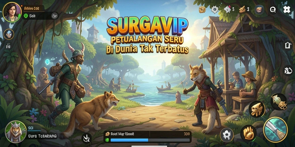 Tampilan gameplay SURGAVIP yang penuh aksi dan petualangan.