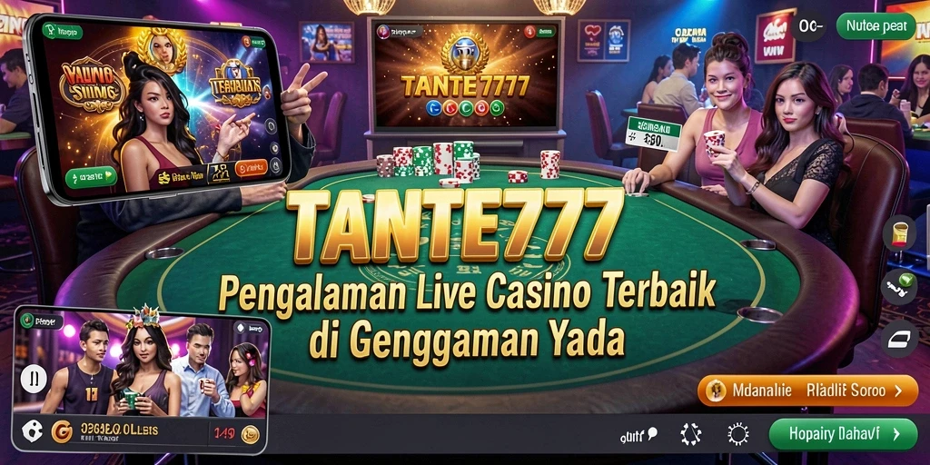 Tampilan gameplay seru kasino langsung di TANTE777.