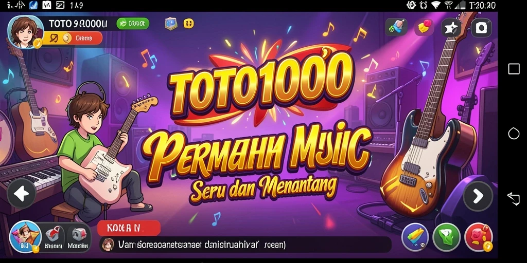 Tampilan gameplay seru TOTO1000 yang penuh musik dan tantangan.